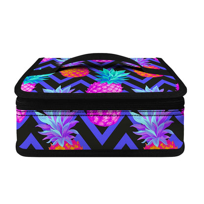 Neon EDM Zig Zag Pineapple Pattern Print Small Lunch Bag