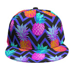 Neon EDM Zig Zag Pineapple Pattern Print Snapback Cap