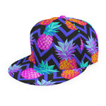 Neon EDM Zig Zag Pineapple Pattern Print Snapback Cap