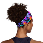 Neon EDM Zig Zag Pineapple Pattern Print Sports Headband