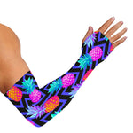 Neon EDM Zig Zag Pineapple Pattern Print Sun Protection Arm Sleeves