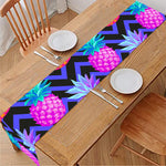 Neon EDM Zig Zag Pineapple Pattern Print Table Runner