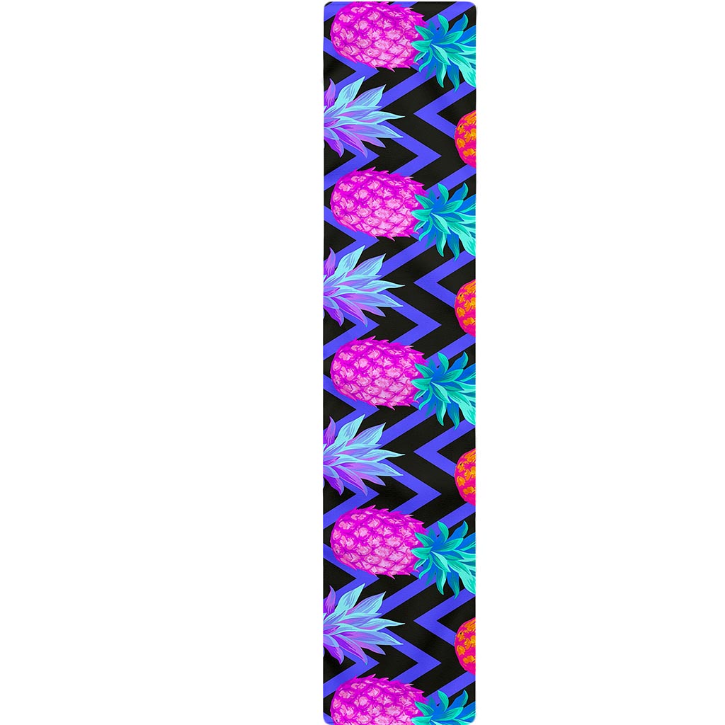 Neon EDM Zig Zag Pineapple Pattern Print Table Runner