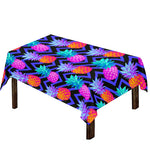 Neon EDM Zig Zag Pineapple Pattern Print Tablecloth