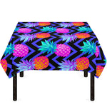 Neon EDM Zig Zag Pineapple Pattern Print Tablecloth