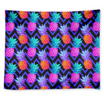 Neon EDM Zig Zag Pineapple Pattern Print Tapestry