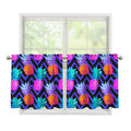 Neon EDM Zig Zag Pineapple Pattern Print Tier Curtains