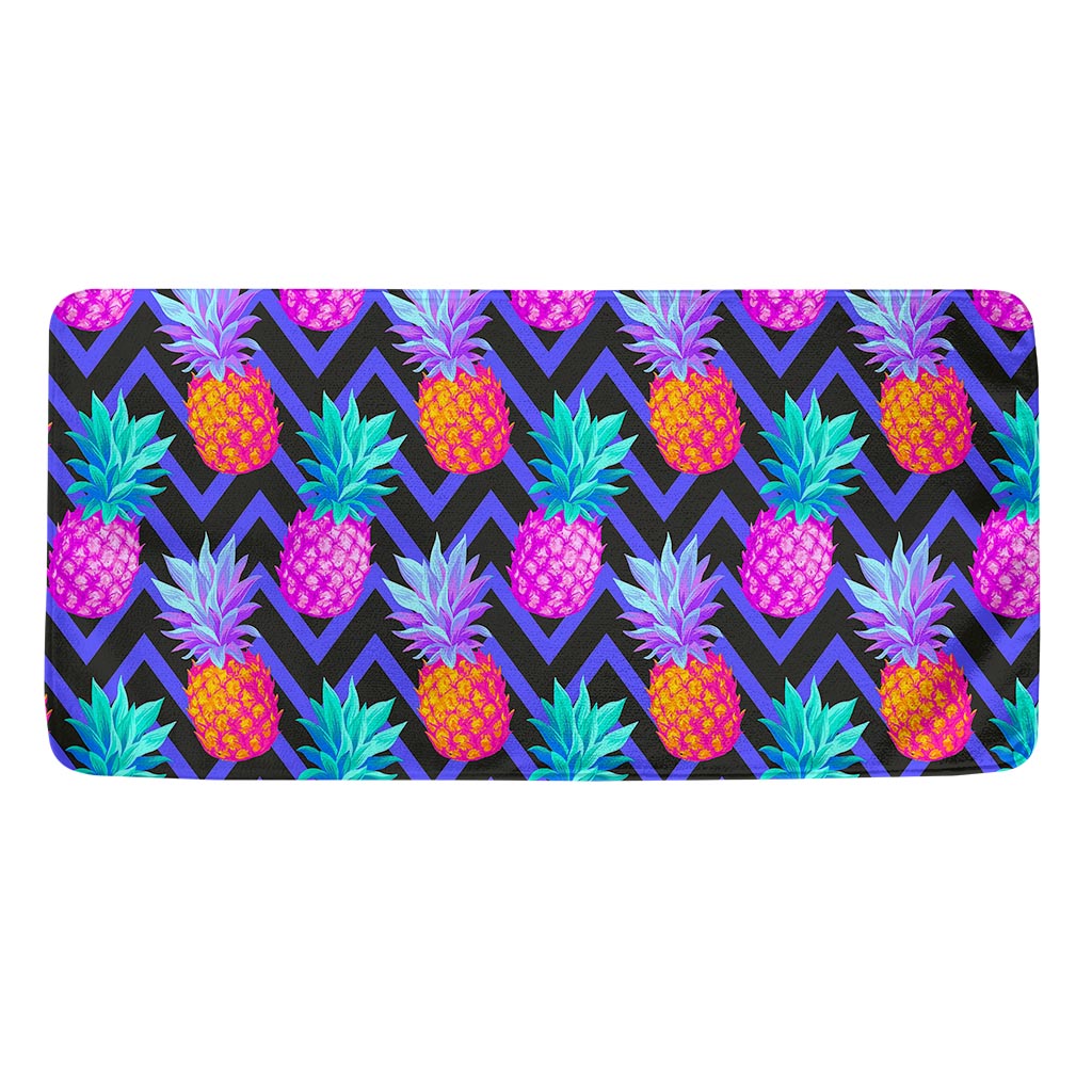 Neon EDM Zig Zag Pineapple Pattern Print Towel