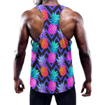 Neon EDM Zig Zag Pineapple Pattern Print Training Tank Top