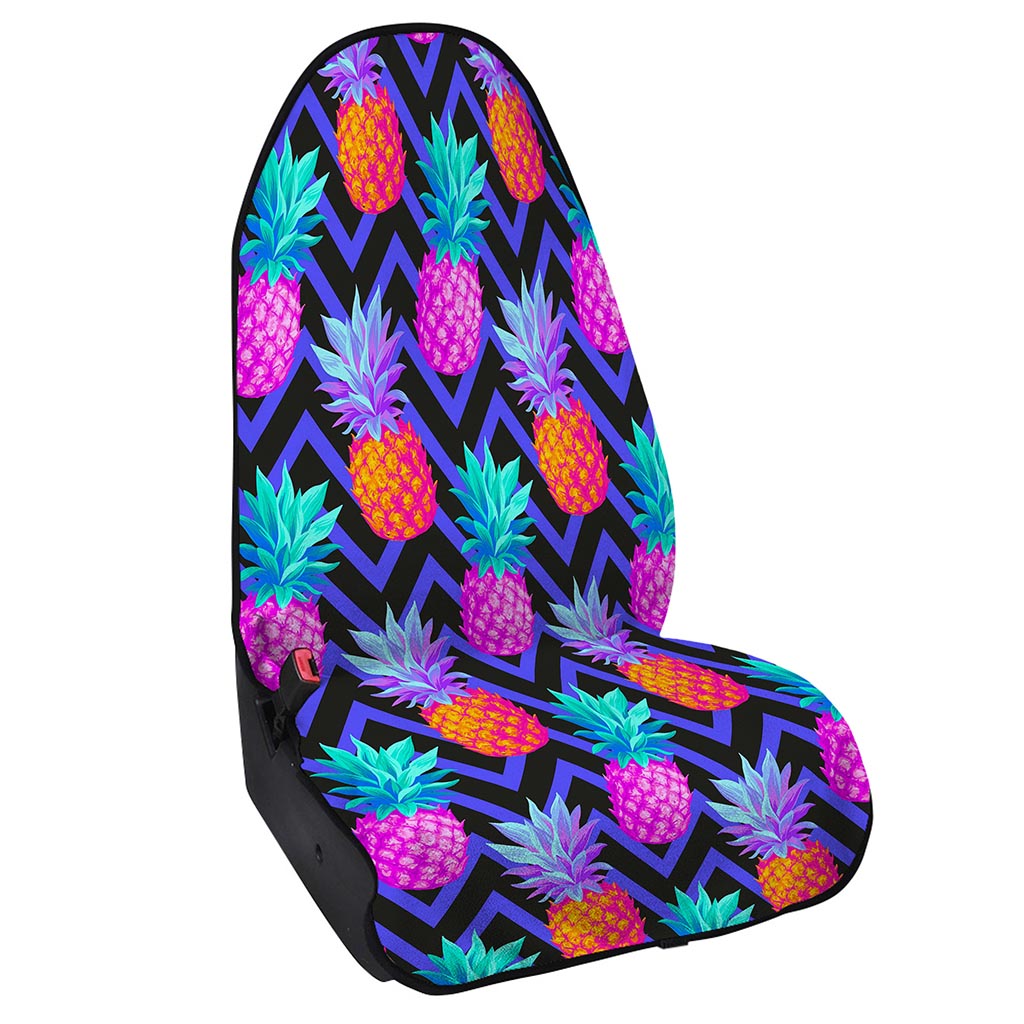 Neon EDM Zig Zag Pineapple Pattern Print Waterproof Car Seat Cover