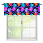 Neon EDM Zig Zag Pineapple Pattern Print Window Valance