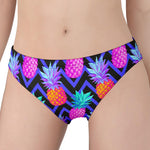 Neon EDM Zig Zag Pineapple Pattern Print Women's Panties