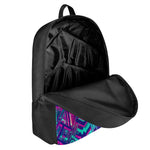 Neon Ethnic Aztec Trippy Print 17 Inch Backpack