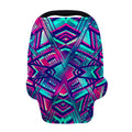 Neon Ethnic Aztec Trippy Print Baby Seat Cover