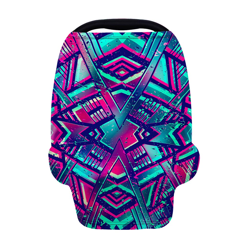 Neon Ethnic Aztec Trippy Print Baby Seat Cover