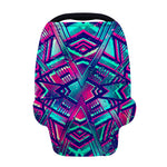 Neon Ethnic Aztec Trippy Print Baby Seat Cover