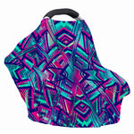 Neon Ethnic Aztec Trippy Print Baby Seat Cover
