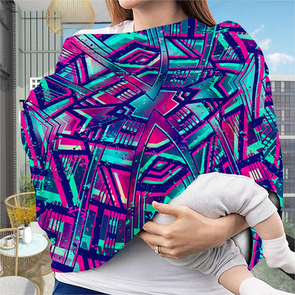 Neon Ethnic Aztec Trippy Print Baby Seat Cover