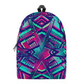 Neon Ethnic Aztec Trippy Print School Backpack
