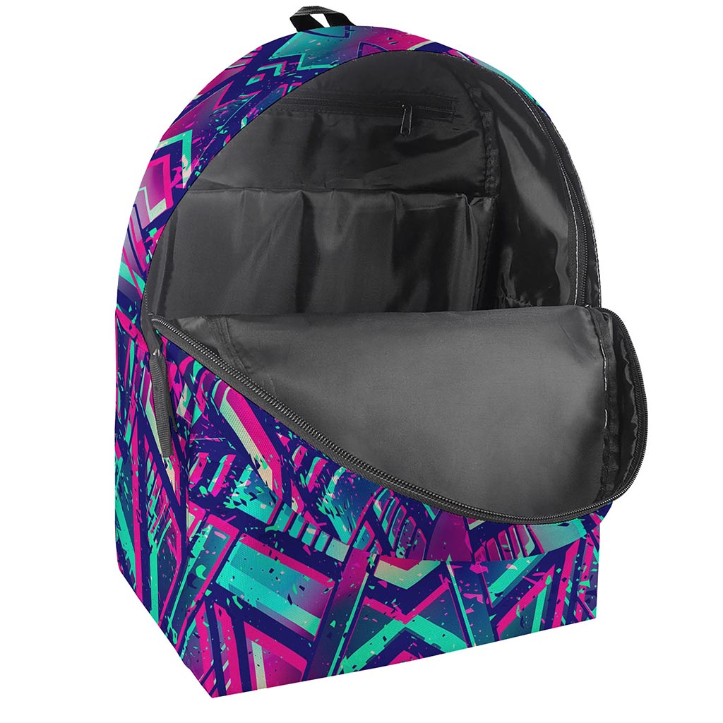 Neon Ethnic Aztec Trippy Print Backpack