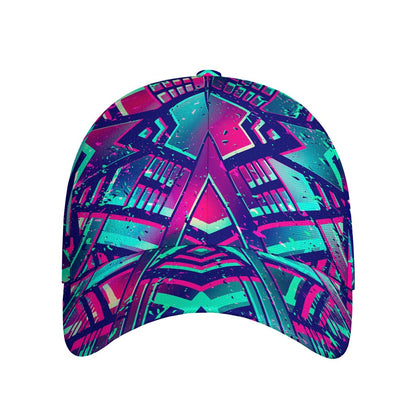 Neon Ethnic Aztec Trippy Print Baseball Cap