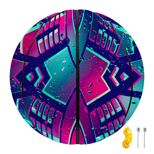 Neon Ethnic Aztec Trippy Print Basketball