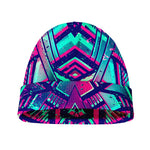 Neon Ethnic Aztec Trippy Print Beanie
