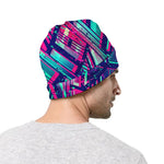 Neon Ethnic Aztec Trippy Print Beanie