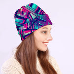 Neon Ethnic Aztec Trippy Print Beanie