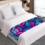 Neon Ethnic Aztec Trippy Print Bed Runner