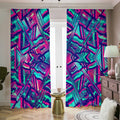 Neon Ethnic Aztec Trippy Print Dimout Pencil Pleat Curtains