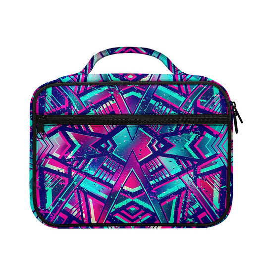 Neon Ethnic Aztec Trippy Print Briefcase Bible Bag