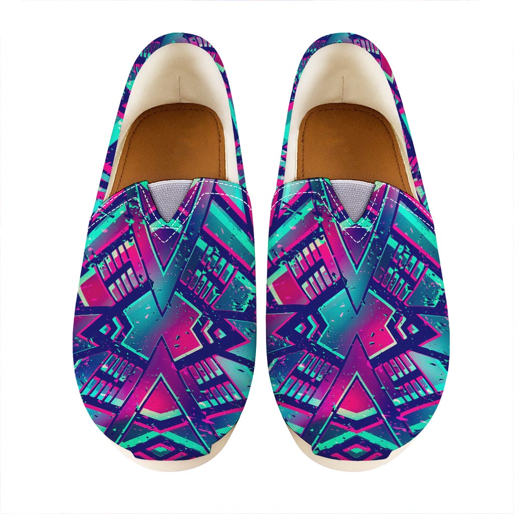 Neon Ethnic Aztec Trippy Print Casual Shoes