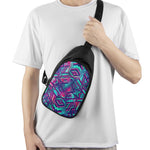 Neon Ethnic Aztec Trippy Print Chest Bag