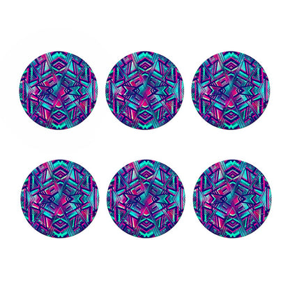 Neon Ethnic Aztec Trippy Print Coaster Set
