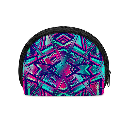 Neon Ethnic Aztec Trippy Print Coin Purse