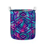 Neon Ethnic Aztec Trippy Print Collapsible Laundry Basket