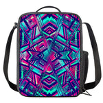 Neon Ethnic Aztec Trippy Print Crossbody Lunch Bag