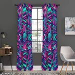 Neon Ethnic Aztec Trippy Print Curtain