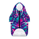 Neon Ethnic Aztec Trippy Print Dog Zip Up Hoodie