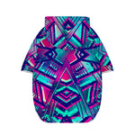 Neon Ethnic Aztec Trippy Print Dog Zip Up Hoodie
