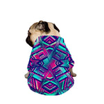 Neon Ethnic Aztec Trippy Print Dog Zip Up Jacket
