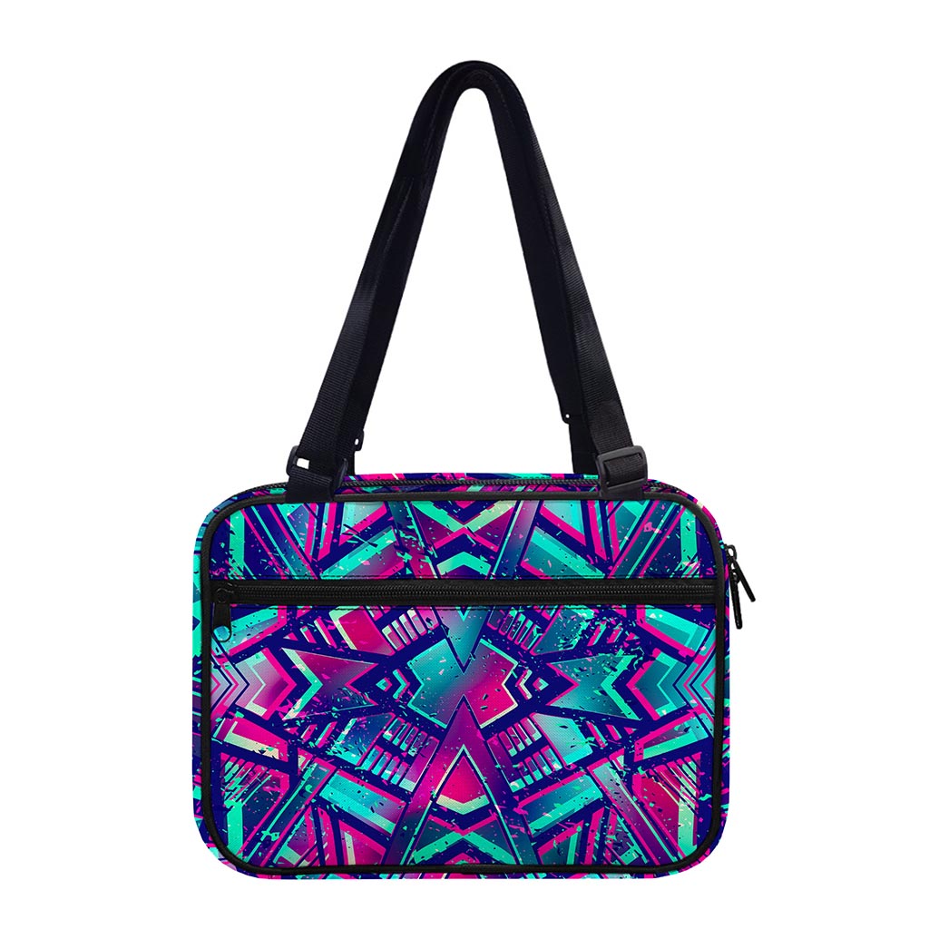 Neon Ethnic Aztec Trippy Print Double Strap Bible Bag