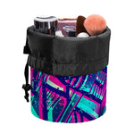 Neon Ethnic Aztec Trippy Print Drawstring Makeup Bag