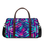 Neon Ethnic Aztec Trippy Print Duffle Bag