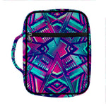 Neon Ethnic Aztec Trippy Print Front Pocket Bible Bag