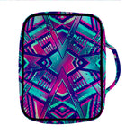 Neon Ethnic Aztec Trippy Print Front Pocket Bible Bag
