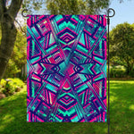 Neon Ethnic Aztec Trippy Print Garden Flag