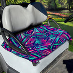 Neon Ethnic Aztec Trippy Print Golf Cart Seat Cover