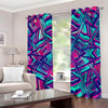 Neon Ethnic Aztec Trippy Print Grommet Curtains